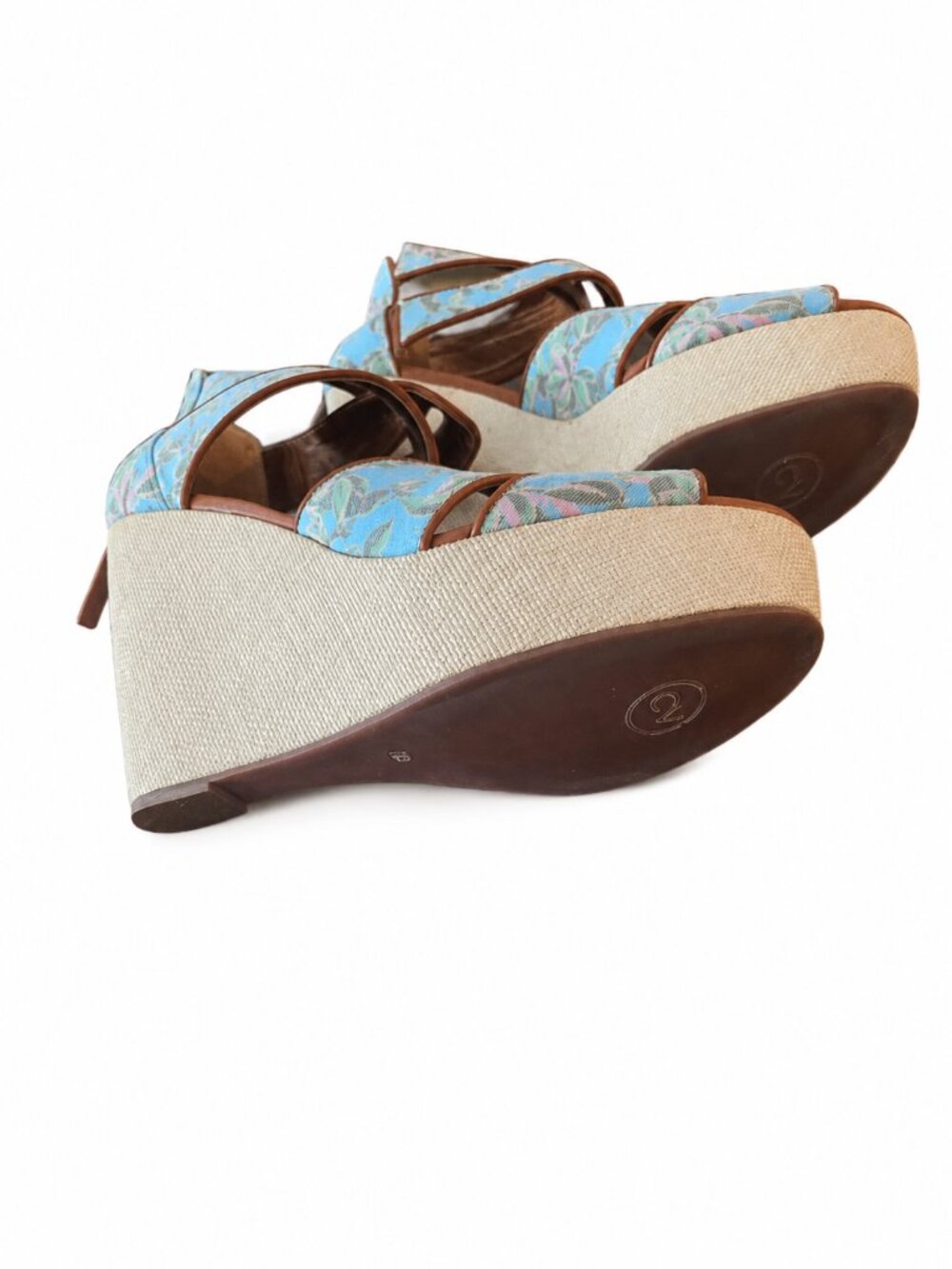 Twelfth St. by Cynthia Vincent Lana Twisted Strap Wedge Sandals – Size 10 - Picture 5 of 5